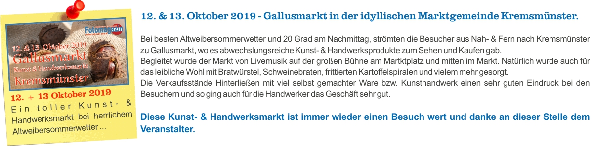 2019.10.12 + 13 - Gallusmarkt in Kremsmnster 
